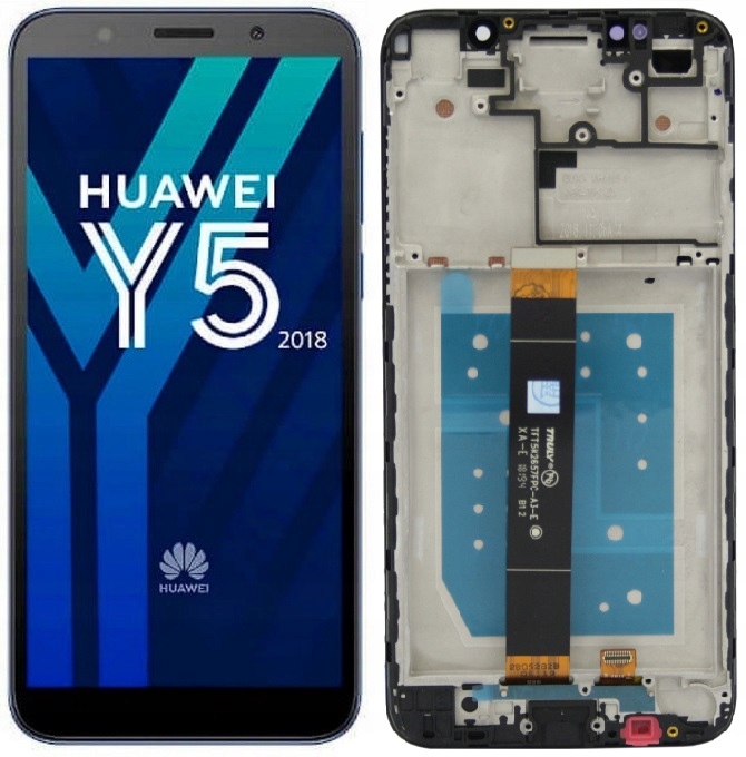 WYŚWIETLACZ I DIGITIZER HUAWEI Y5 2018 DRA-L21 CZARNY FULL SET Z RAMKĄ - Wyświetlacze z digitizerami do telefonów