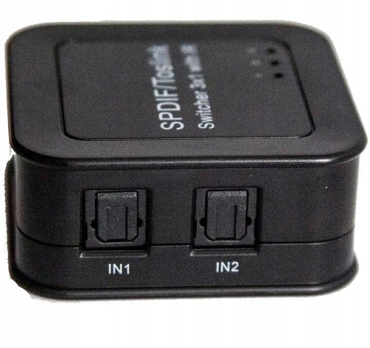 SWITCH PRZEŁĄCZNIK SWITCHER OPTYCZNY SPDIF TOSLINK Z PILOTEM - Kable i USB adaptery