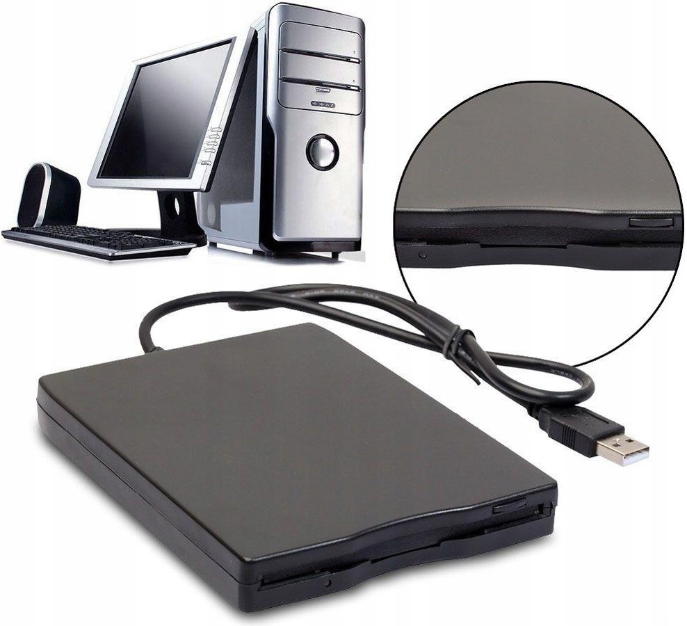 ZEWNĘTRZNA STACJA DYSKIETEK FDD FLOPPY DISK 1.44 MB NAPĘD ZEWNĘTRZNY USB - Akcesoria komputerowe