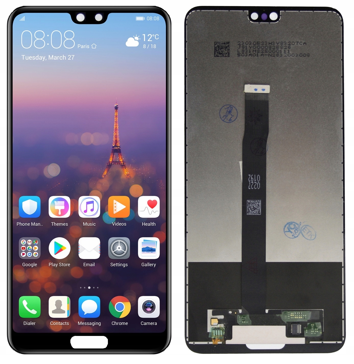 WYŚWIETLACZ Z DIGITIZEREM HUAWEI P20 EML-L29 EML-L09 Z ZESTAWEM NAPRAWCZYM CZARNY - Wyświetlacze z digitizerami do telefonów
