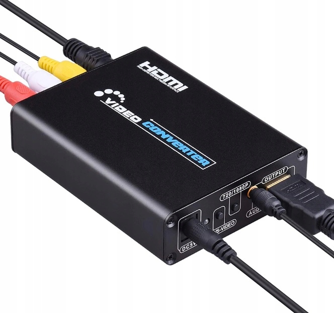 KONWERTER Z HDMI DO AV CVBS/ S-VIDEO SYGNAŁ CYFROWY NA ANALOGOWY - Kable i USB adaptery