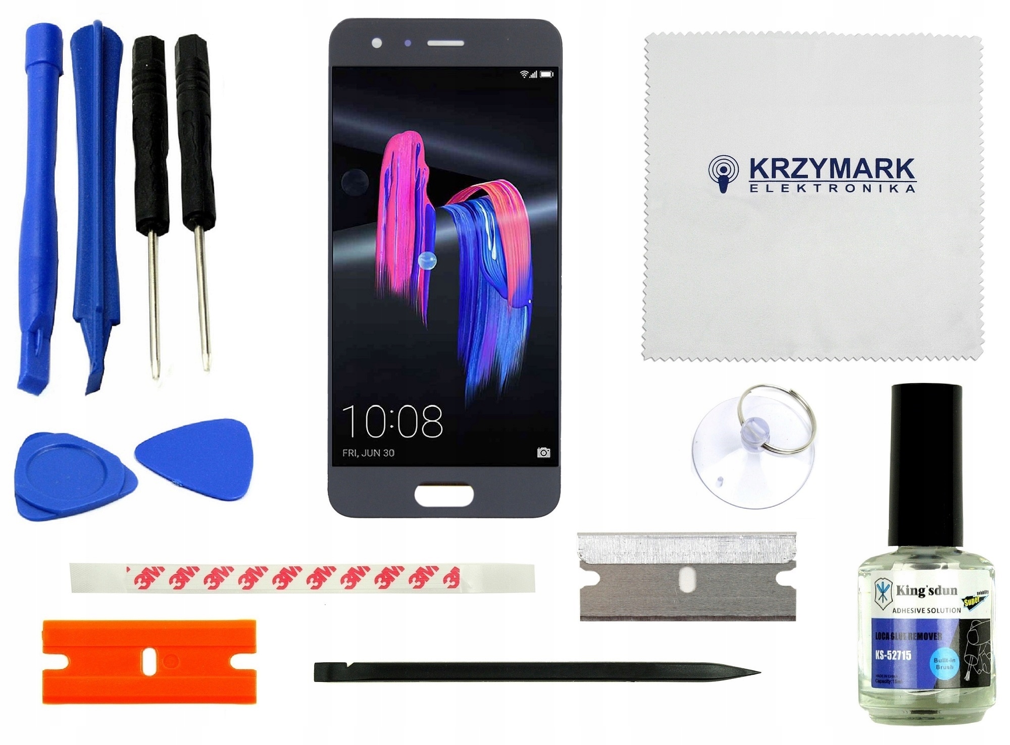 WYŚWIETLACZ Z DIGITIZEREM HUAWEI HONOR 9 Z ZESTAWEM NAPRAWCZYM SZARY - Wyświetlacze z digitizerami do telefonów