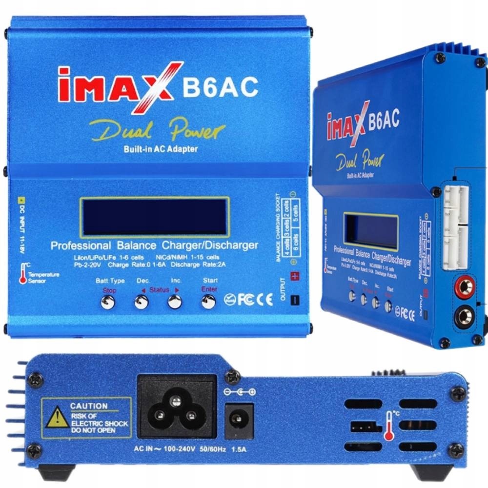 IMAX B6AC ŁADOWARKA UNIWERSALNA Z WBUDOWANYM ZASILACZEM I 4 PRZEJŚCIÓWKAMI - Akcesoria elektroniczne