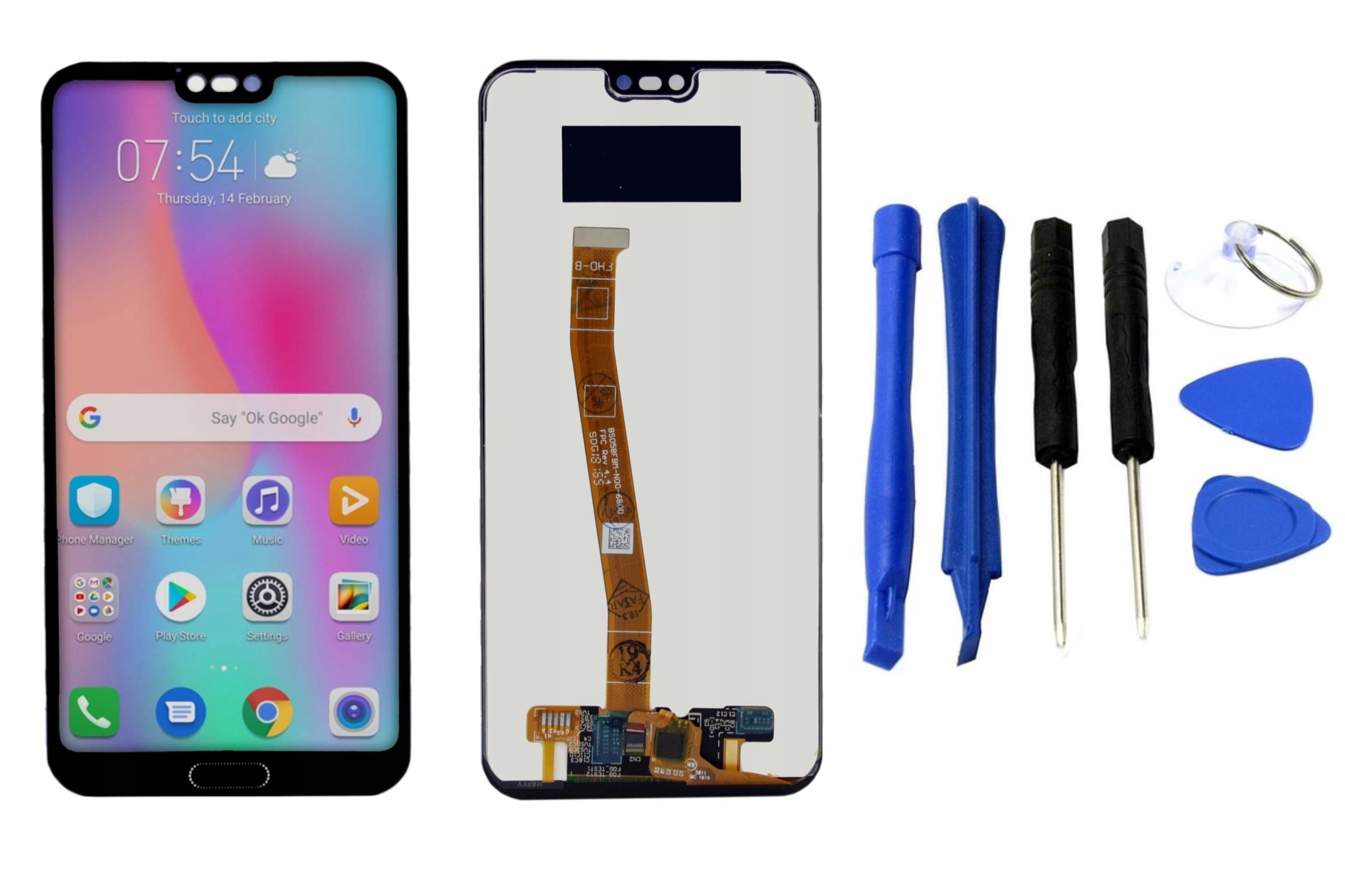 WYŚWIETLACZ Z DIGITIZEREM HUAWEI HONOR 10 COL-L29 Z NARZĘDZIAMI CZARNY - Wyświetlacze z digitizerami do telefonów