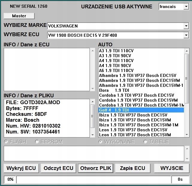 GALLETTO 1260 INTERFEJS DO CHIP TUNINGU USB EOBD ECU - Akcesoria motoryzacyjne