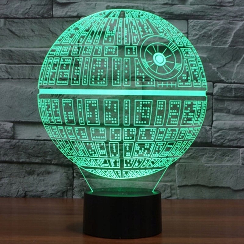 LAMPKA GWIAZDA ŚMIERCI STAR WARS LED 3D - Gadżety na prezent