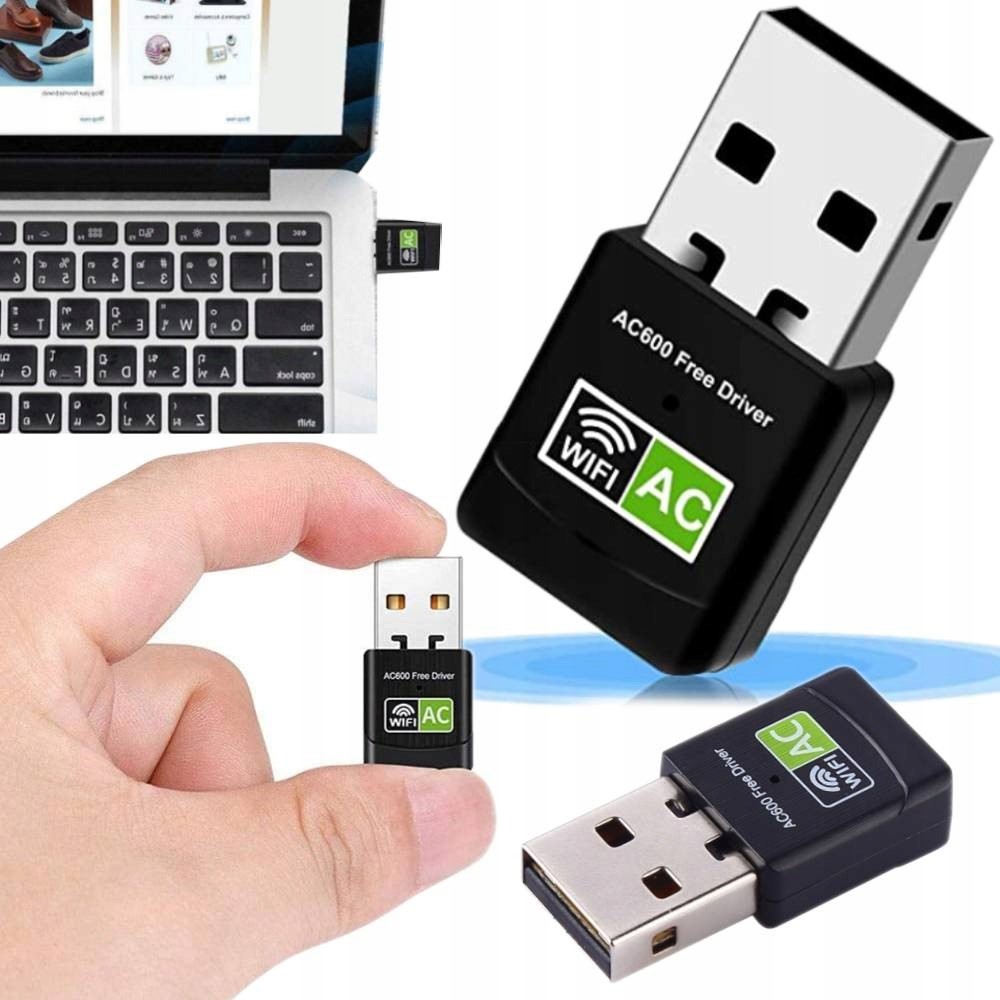 KARTA SIECIOWA WI-FI 2,4 I 5GHZ USB 2.0 - Kable i USB adaptery