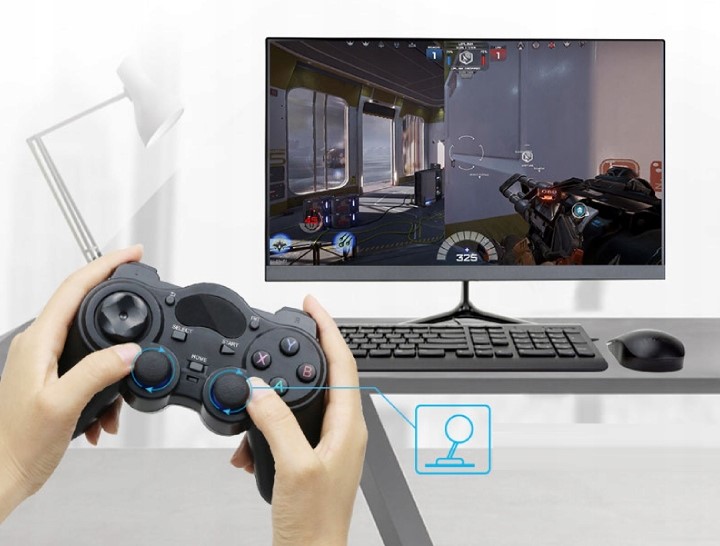 PAD BEZPRZEWODOWY GAMEPAD ANDROID Z ADAPTEREM USB CZARNY 2.4GHZ - Akcesoria rtv agd