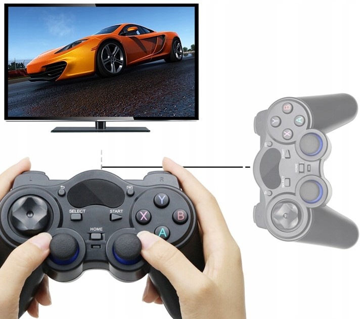 PAD BEZPRZEWODOWY GAMEPAD ANDROID Z ADAPTEREM USB CZARNY 2.4GHZ - Akcesoria rtv agd