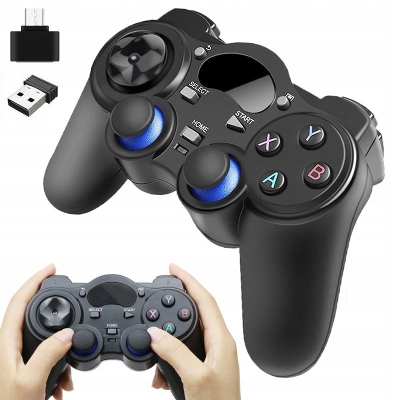 PAD BEZPRZEWODOWY GAMEPAD ANDROID Z ADAPTEREM USB CZARNY 2.4GHZ - Akcesoria rtv agd