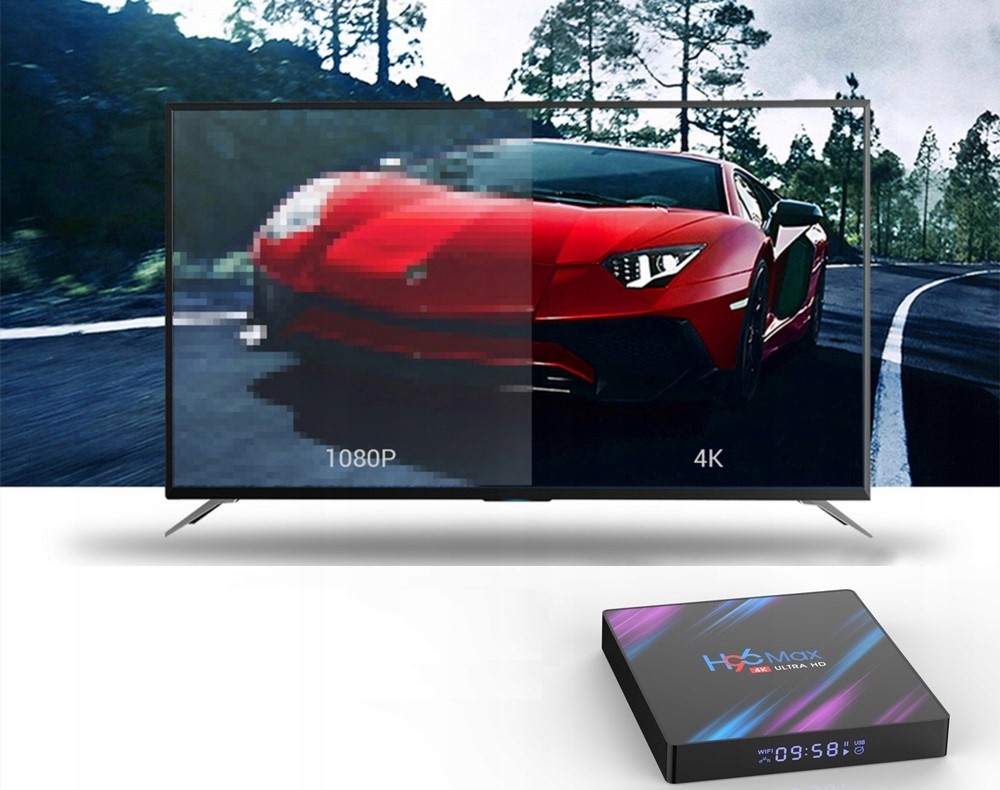 SMART TV BOX H96 MAX 4GB/64GB ANDROID Z PILOTEM - Przystawki Smart TV