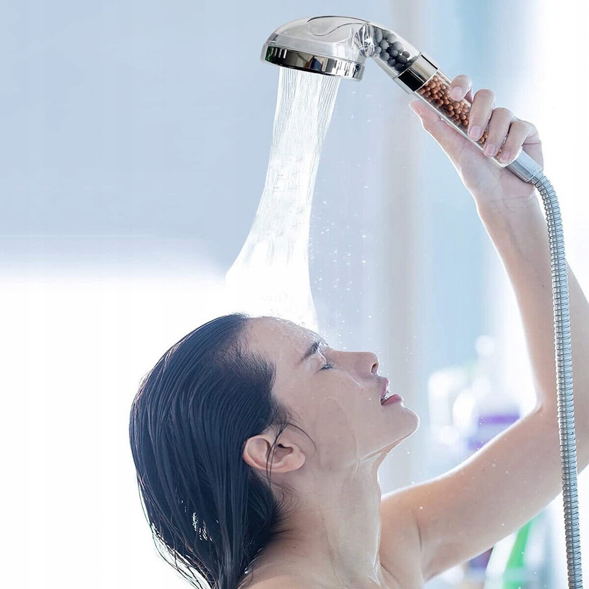 SŁUCHAWKA PRYSZNICOWA LED ŚWIECĄCA FILTRUJĄCA - Zdrowie i uroda