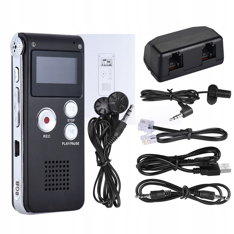 DYKTAFON SK-012 CYFROWY MP3 8GB CZARNY - Akcesoria rtv agd