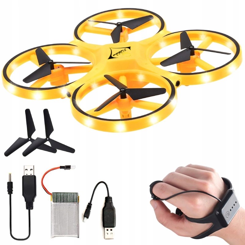 MINI DRON UFO AIRCRAF STEROWANY GESTEM RC ŻÓŁTY - Akcesoria elektroniczne