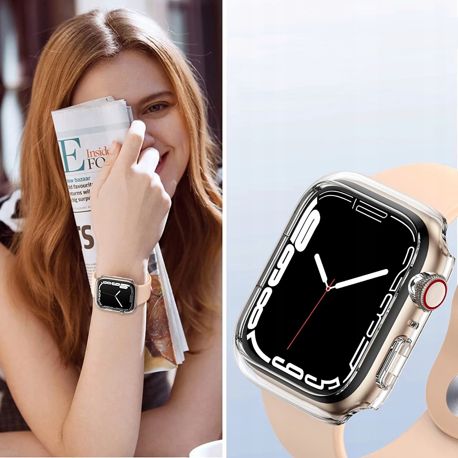 ETUI DO APPLE WATCH 5 6 SE 4 PRZEZROCZYSTE TPU 44MM - Smartwatche