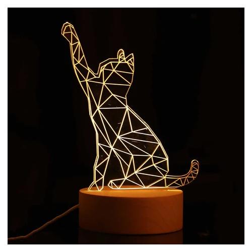 LAMPKA 3D KOTEK LED NA USB - Gadżety na prezent