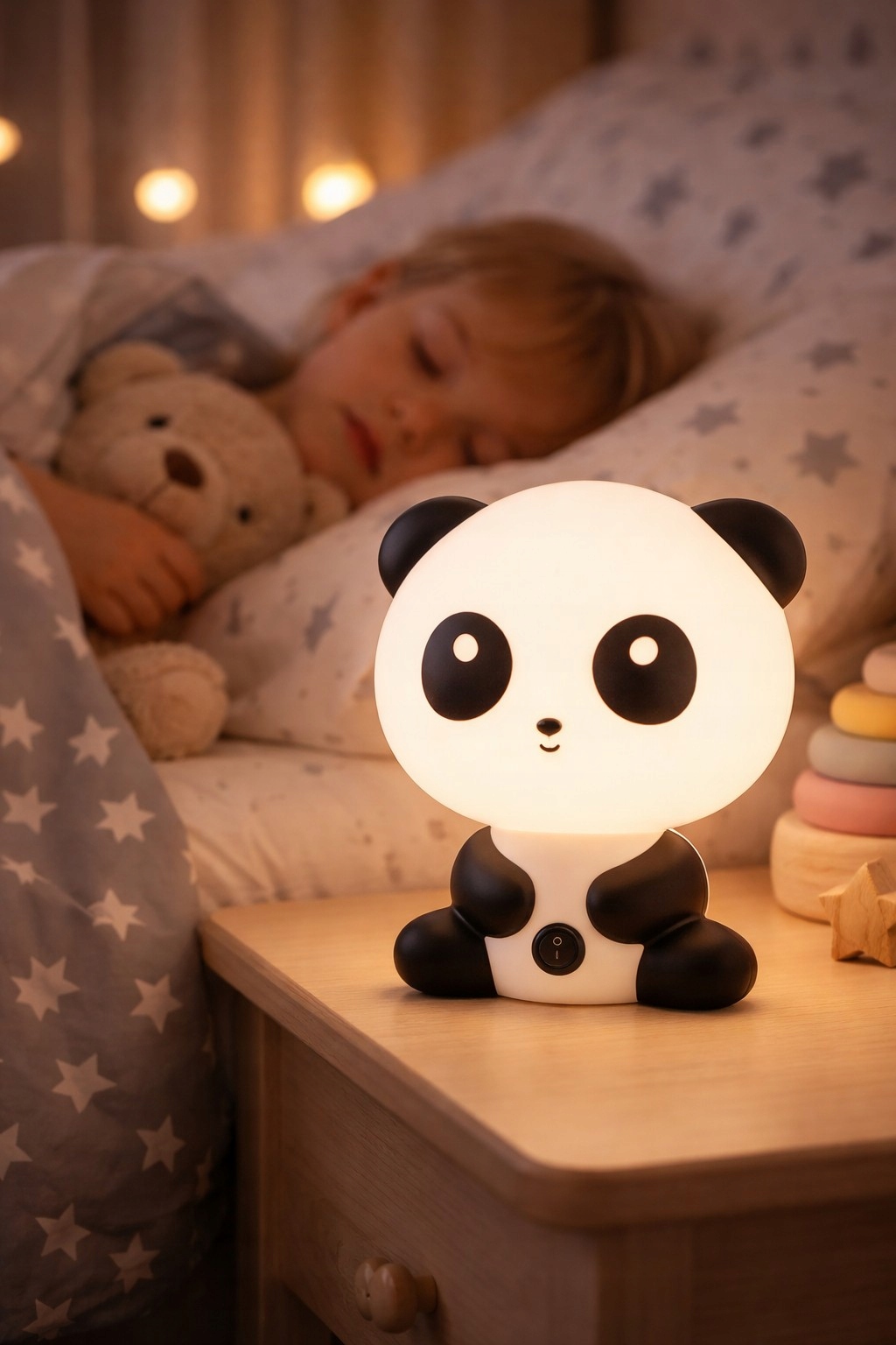 LAMPKA NOCNA PANDA DLA DZIECI Z KABLEM - Gadżety na prezent