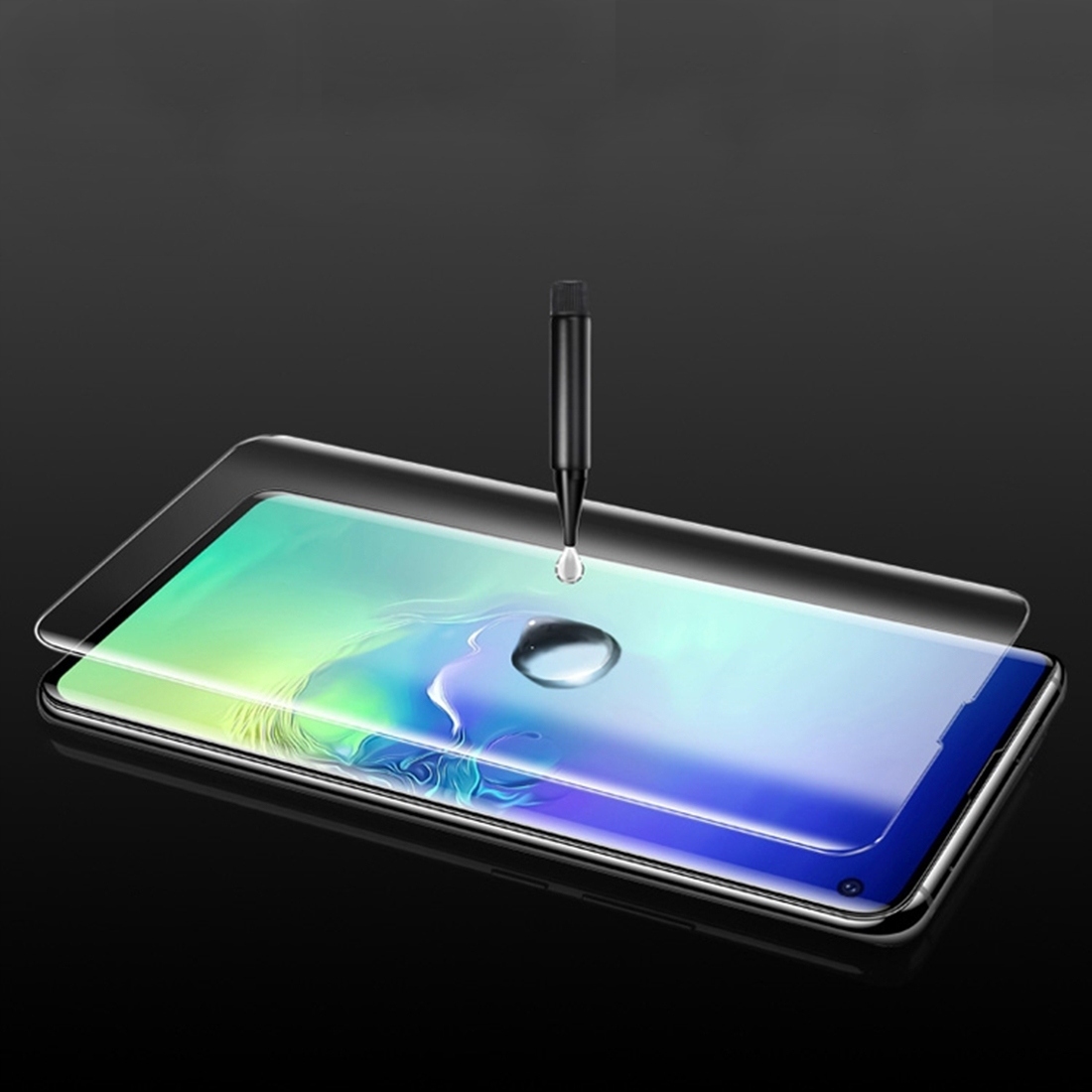 SZKŁO HARTOWANE SAMSUNG GALAXY NOTE 10 Z LAMPĄ UV I KLEJEM 9H - Szkła hartowane na telefony