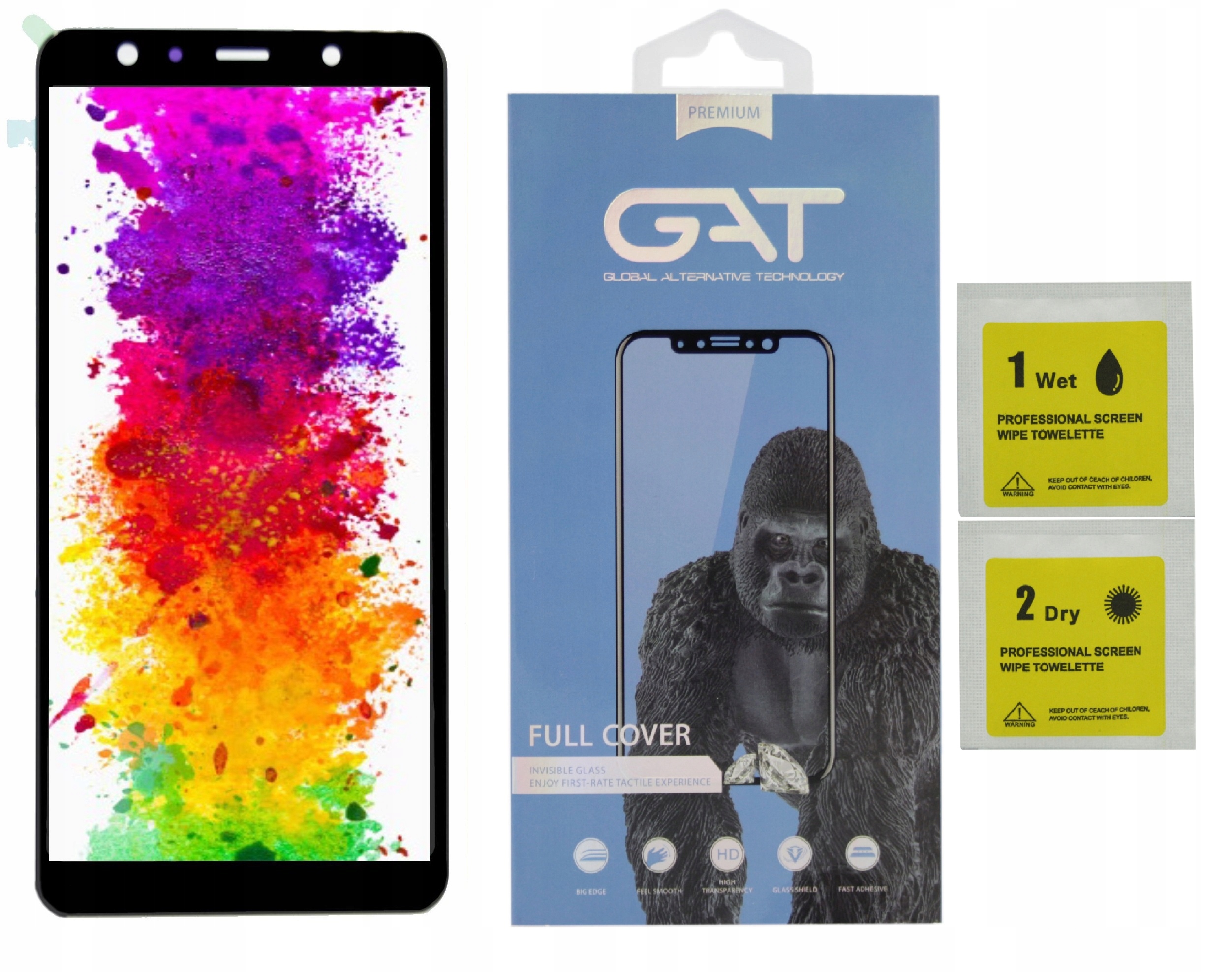 WYŚWIETLACZ I DIGITIZER SAMSUNG GALAXY A7 I SZKŁO HARTOWANE GAT PREMIUM - Wyświetlacze z digitizerami do telefonów