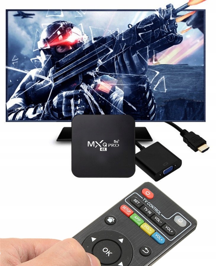 SMART TV BOX MXQ PRO S905X ANDROID 10.1 4K Z PILOTEM - Przystawki Smart TV