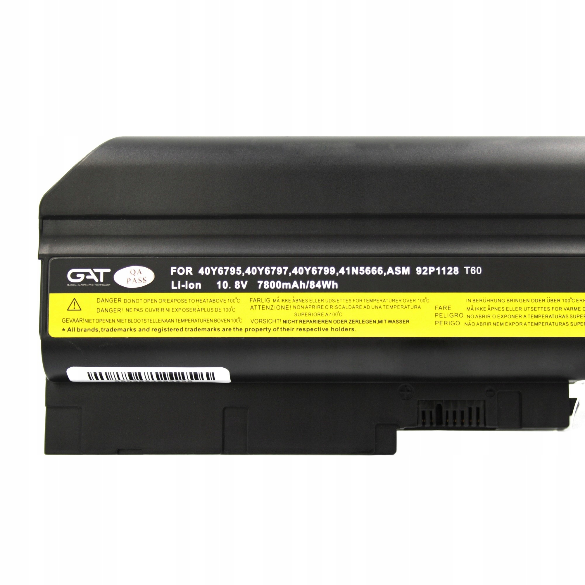 BATERIA LENOVO THINKPAD R500 T60 T61 T500 R61E 7800MAH - Baterie do laptopów