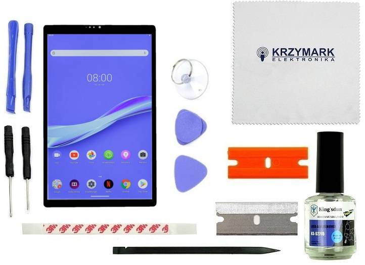 WYŚWIETLACZ I DIGITIZER LENOVO TAB M10 PLUS X606F Z ZESTAWEM NAPRAWCZYM CZARNY - Wyświetlacze z digitizerami do tabletów