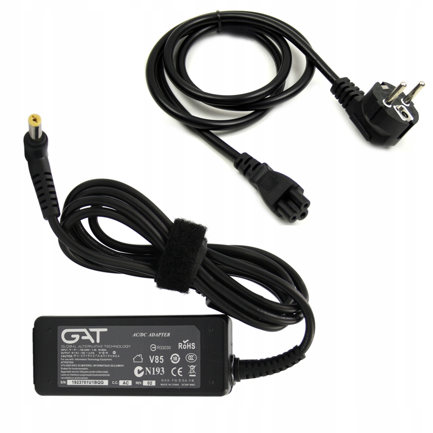ZASILACZ 19V 2.37A 5.5*1.7MM 45W Z KABLEM ZASILAJĄCYM ACER DELL GATEWAY - Zasilacze do laptopów