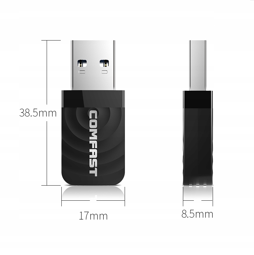 KARTA SIECIOWA ZEWNĘTRZNA WIFI USB COMFAST CF-812AC 1300 MBPS - Kable i USB adaptery