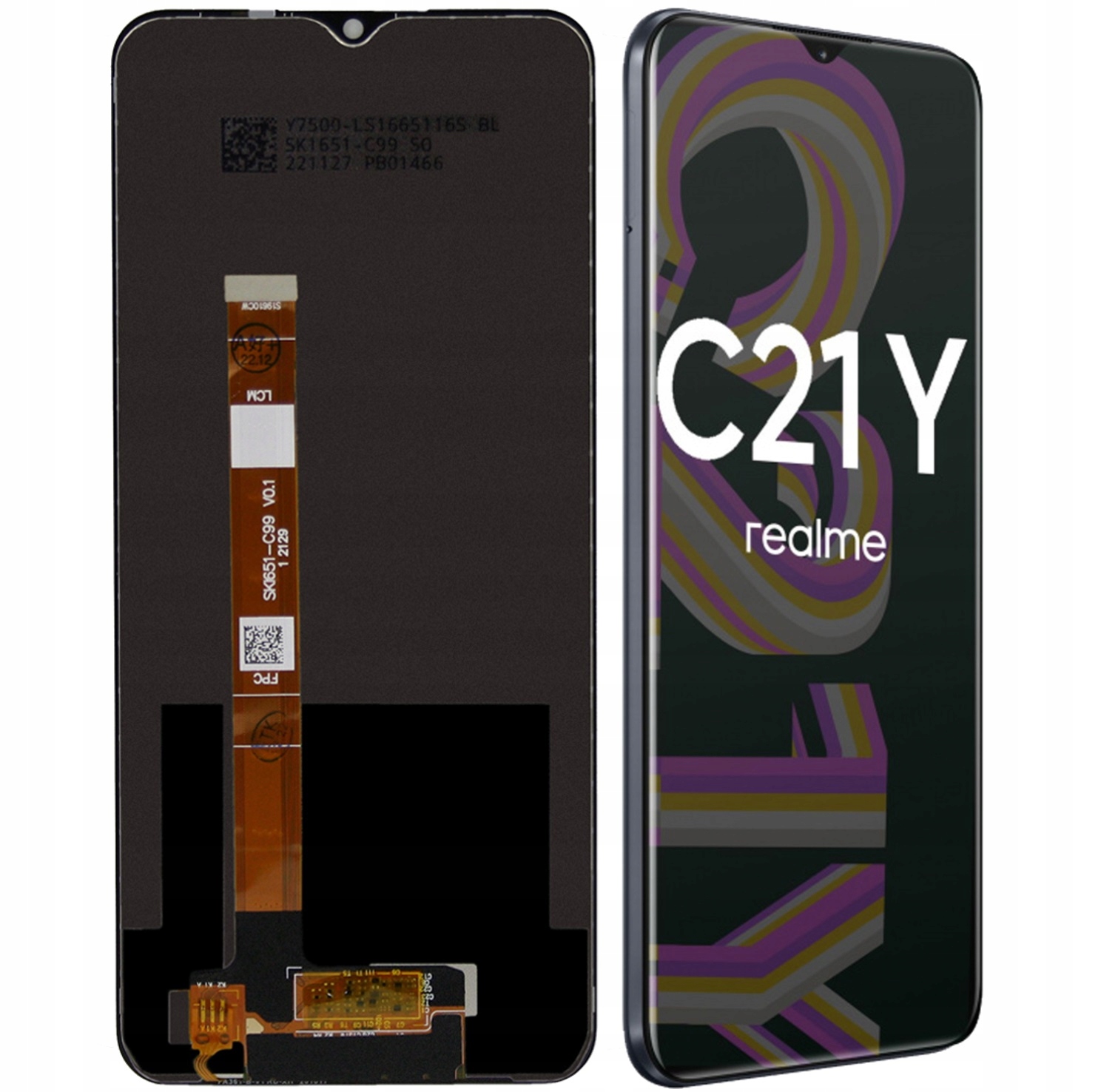 WYŚWIETLACZ Z DIGITIZEREM REALME C21Y C25Y CZARNY FULL SET - Wyświetlacze z digitizerami do telefonów