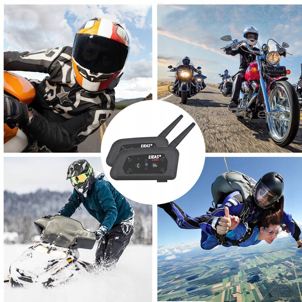 INTERKOM MOTOCYKLOWY EJEAS V6 PRO BLUETOOTH 2 KOMPLETY - Akcesoria motoryzacyjne