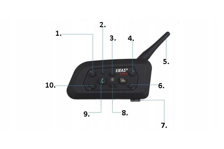 INTERKOM MOTOCYKLOWY EJEAS V6 PRO BLUETOOTH 2 KOMPLETY - Akcesoria motoryzacyjne