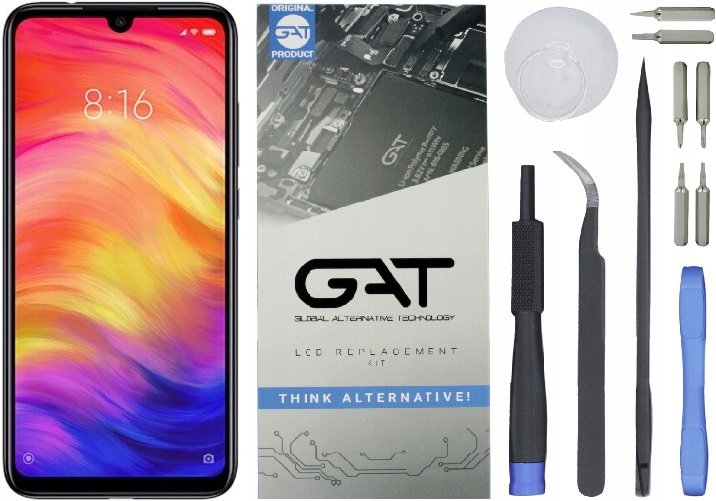 WYŚWIETLACZ I DIGITIZER XIAOMI REDMI NOTE 7 Z PROFESJONALNYMI  NARZĘDZIAMI GAT IPS - Wyświetlacze z digitizerami do telefonów