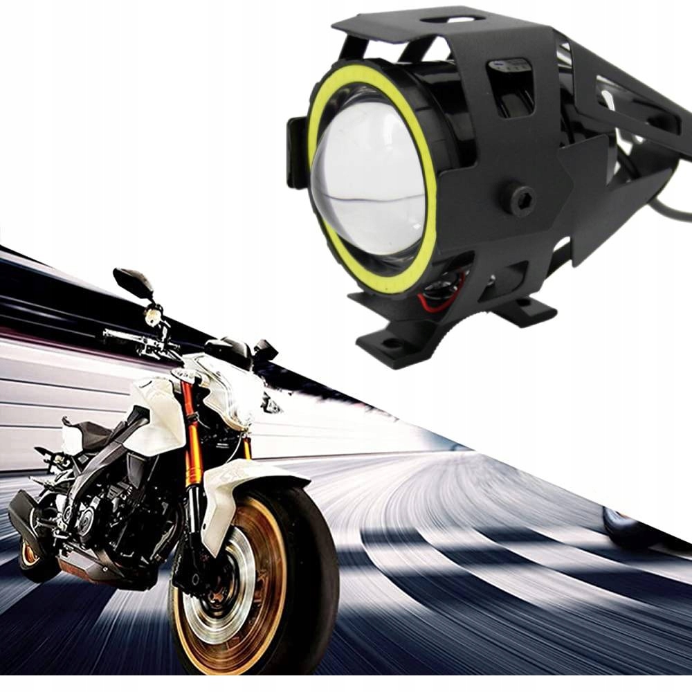 LAMPA MOTOCYKLOWA 2 SZTUKI CZERWONY RING LED CREE U7 - Akcesoria motoryzacyjne