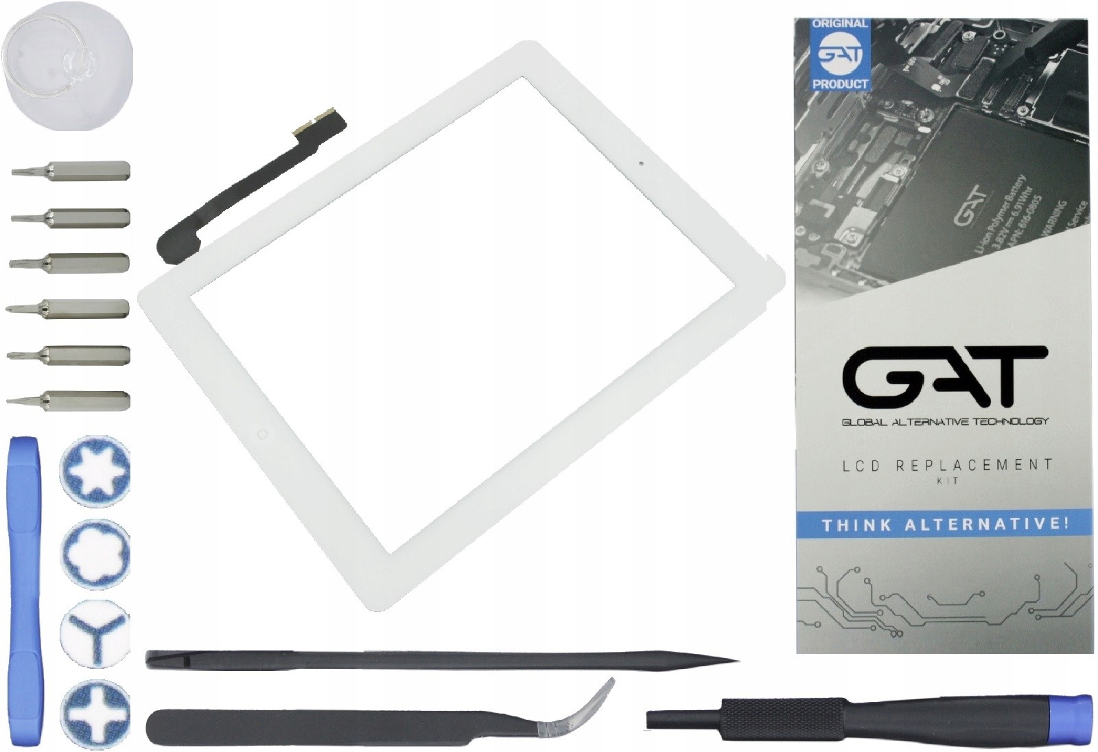 DIGITIZER DO IPAD 3 IPAD 4 Z PROFESJONALNYMI NARZĘDZIAMI GAT BIAŁY - Digitizery do tabletów