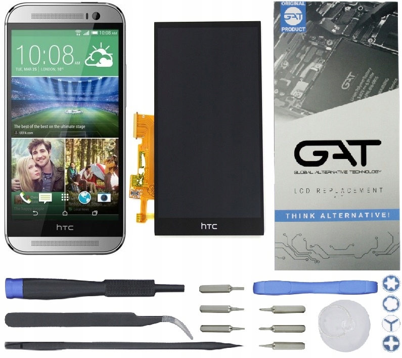 WYŚWIETLACZ Z DIGITIZEREM HTC ONE M8S Z NARZĘDZIAMI GAT CZARNY - Wyświetlacze z digitizerami do telefonów