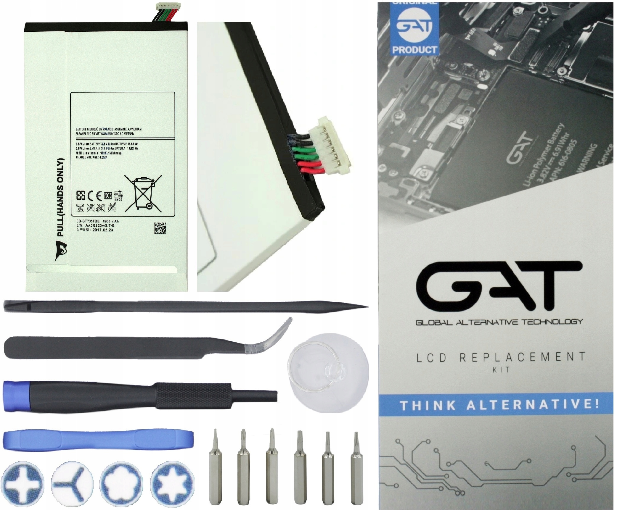 BATERIA DO TABLETU SAMSUNG GALAXY TAB S 8.4 T700 T705 SM-T705M SC-03G SM-T707V 4900 mAh Z NARZĘDZIAMI GAT - Baterie do tabletów