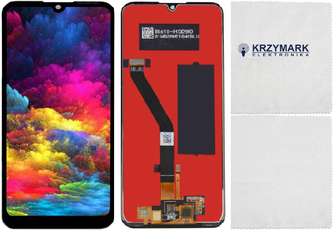 WYŚWIETLACZ DIGITIZER HUAWEI Y6 2019 MRD-LX1 PRIME MRD-LX1F HONOR 8A ZE ŚCIERECZKĄ CZARNY IPS - Wyświetlacze z digitizerami do telefonów