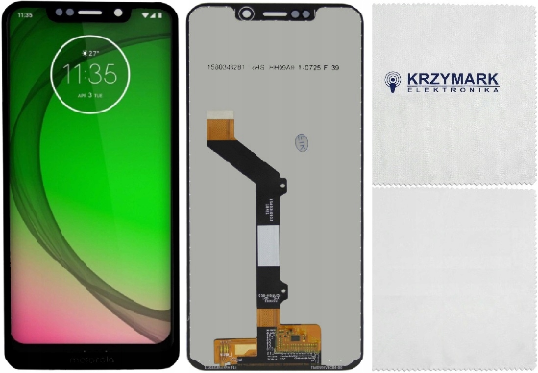 WYŚWIETLACZ Z DIGITIZEREM MOTOROLA MOTO ONE XT1941 CZARNY ZE ŚCIERECZKĄ - Wyświetlacze z digitizerami do telefonów