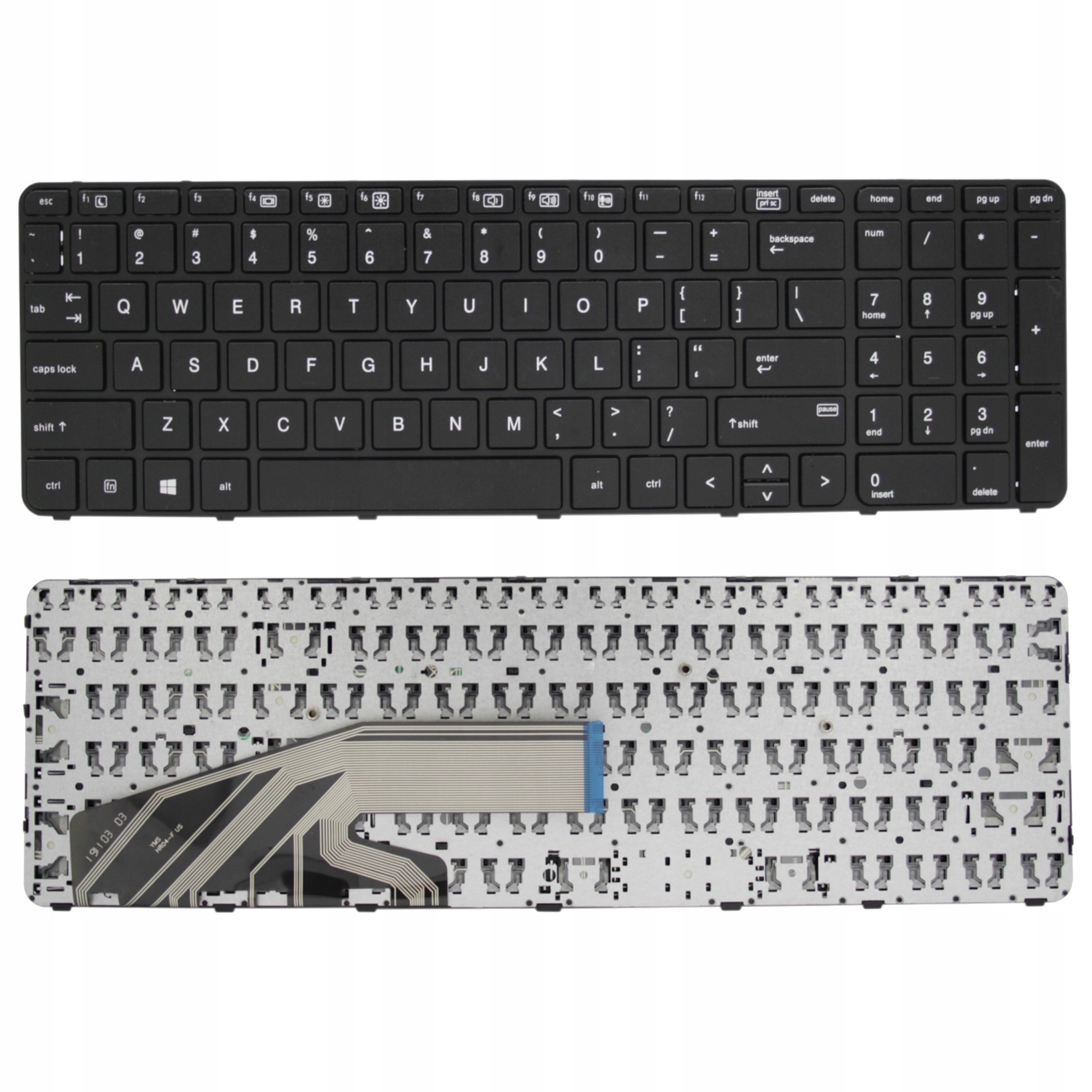 KLAWIATURA HP PROBBOK 450 455 470 G3 450 455 470 G4 CZARNA Z RAMKĄ WIN8 US GAT - Klawiatury do laptopów