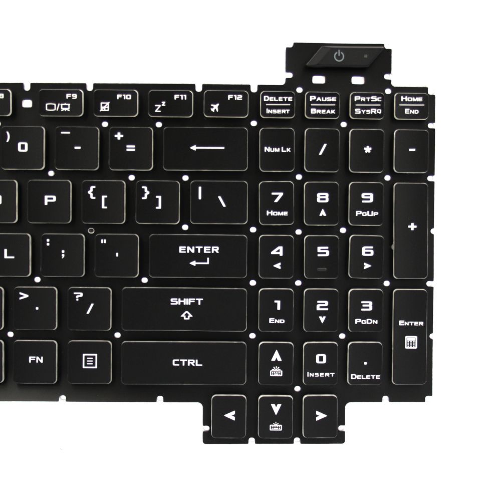 KLAWIATURA DO ASUS FX505DU FX505DY FX505DD FX505DT FX705 FX705GM BIAŁY LED BEZ RAMKI US CZARNA - Klawiatury do laptopów