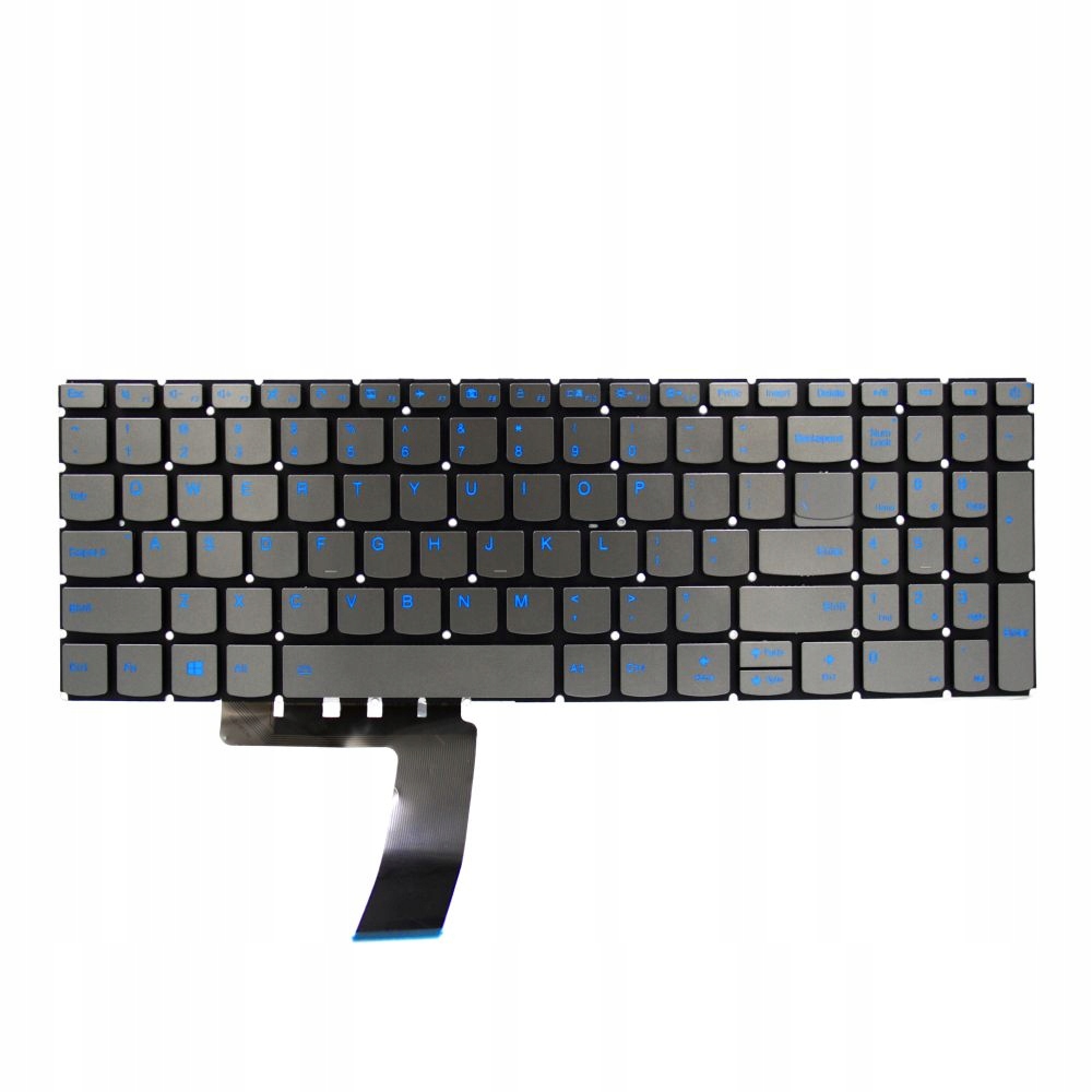KLAWIATURA LENOVO IDEAPAD L340 L340-15 L340-17 L340-15IRH L340-17IRH LED BEZ RAMKI SZARA NIEBIESKIE NAPISY - Klawiatury do laptopów