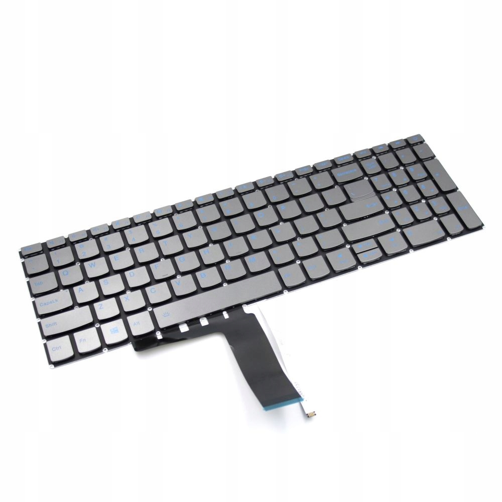 KLAWIATURA LENOVO IDEAPAD L340 L340-15 L340-17 L340-15IRH L340-17IRH LED BEZ RAMKI SZARA NIEBIESKIE NAPISY - Klawiatury do laptopów