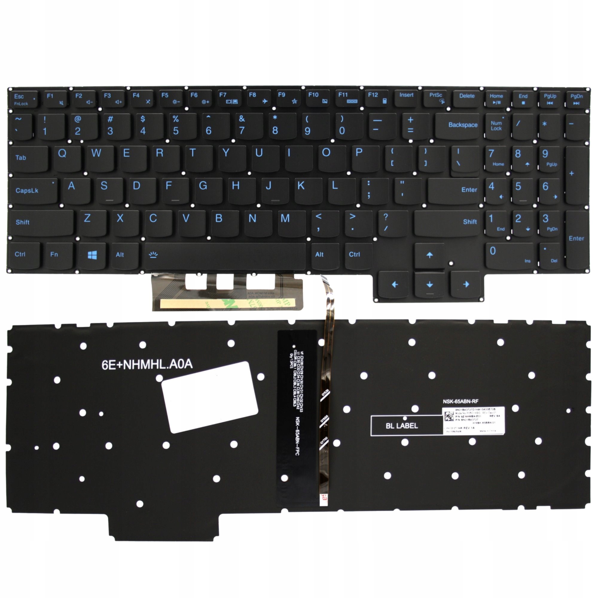 KLAWIATURA LENOVO US LEGION 5 15ACH6H 15ACH6 NIEBIESKIE NAPISY PODŚWIETLANA LED - Klawiatury do laptopów