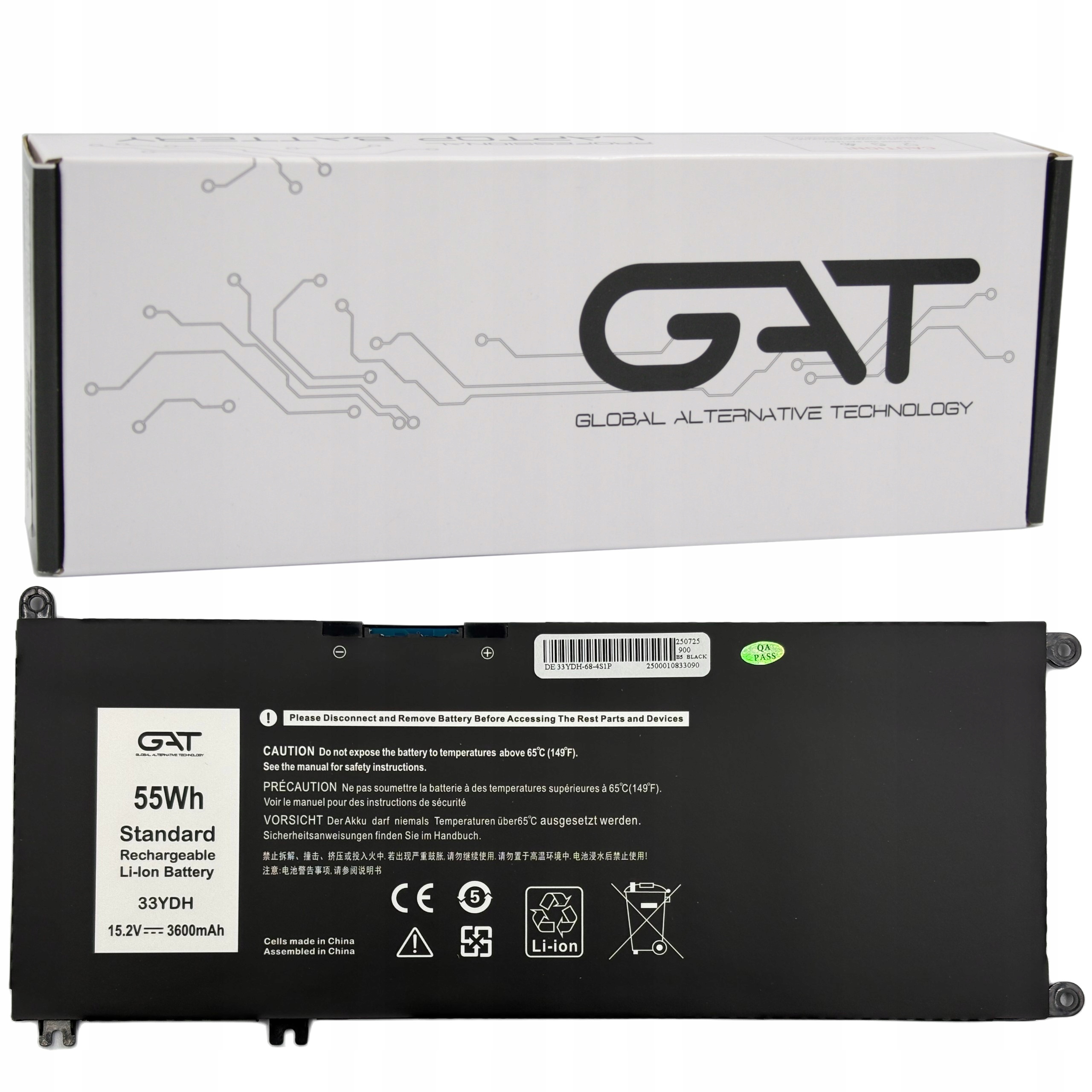 BATERIA 33YDH DO DELL INSPIRON 3579 3779 5587 7588 7577 7773 7778 7779 7786 3600MAH 15,2V - Baterie do laptopów