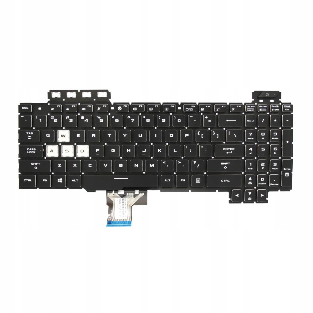 KLAWIATURA DO ASUS FX505DU FX505DY FX505DD FX505DT FX705 FX705GM BIAŁY LED BEZ RAMKI US CZARNA PUDEŁKO GAT - Klawiatury do laptopów