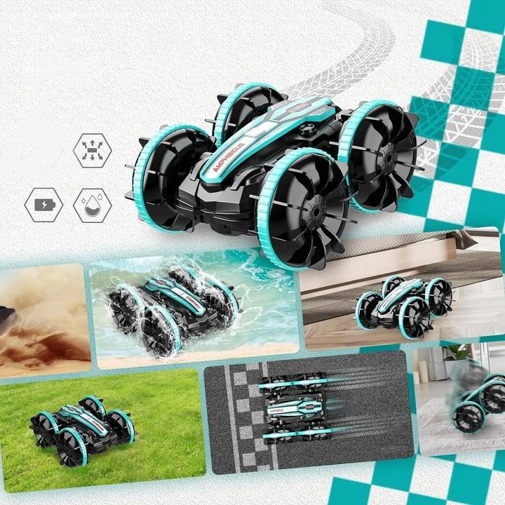 SAMOCHÓD AMFIBIA ZDALNIE STEROWANY NIEBIESKI - Import z systemu magazynowego