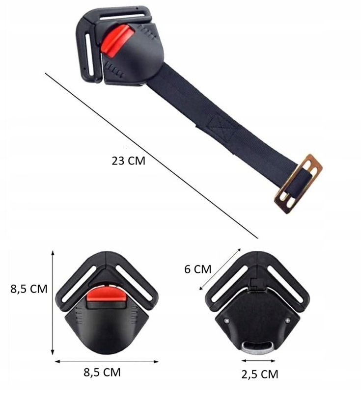 KLAMRA ZAPIĘCIE DO FOTELIKA DZIECIĘCEGO 23 CM - Import z systemu magazynowego