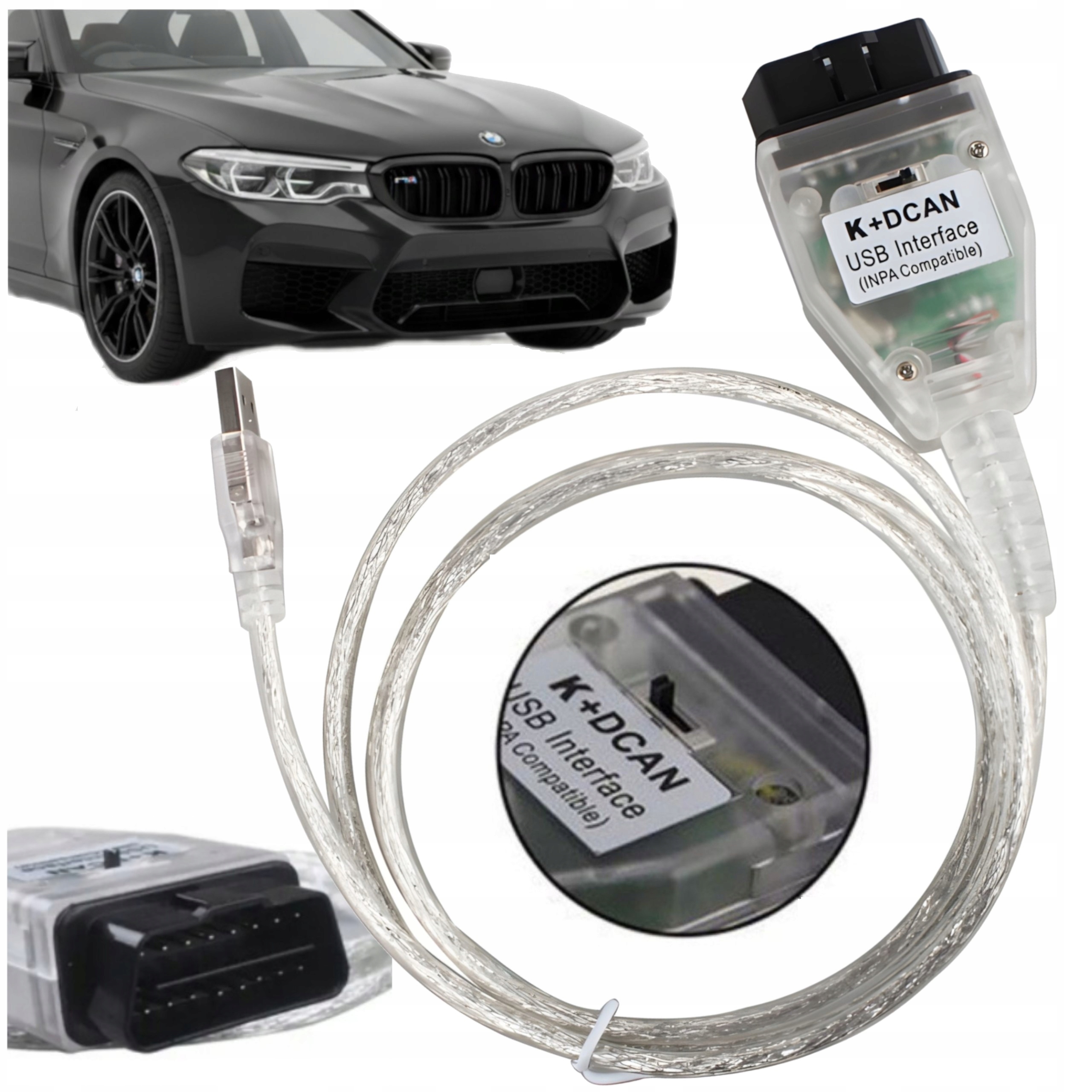 INTERFEJS DIAGNOSTYCZNY K+DCAN BMW2006 - 2007 E60 E61 E83 E81 E87 E90 E91 E92 E93 E70 R56 BIAŁYSTARSZE MODELE 1995 - 2013 - OFERTA