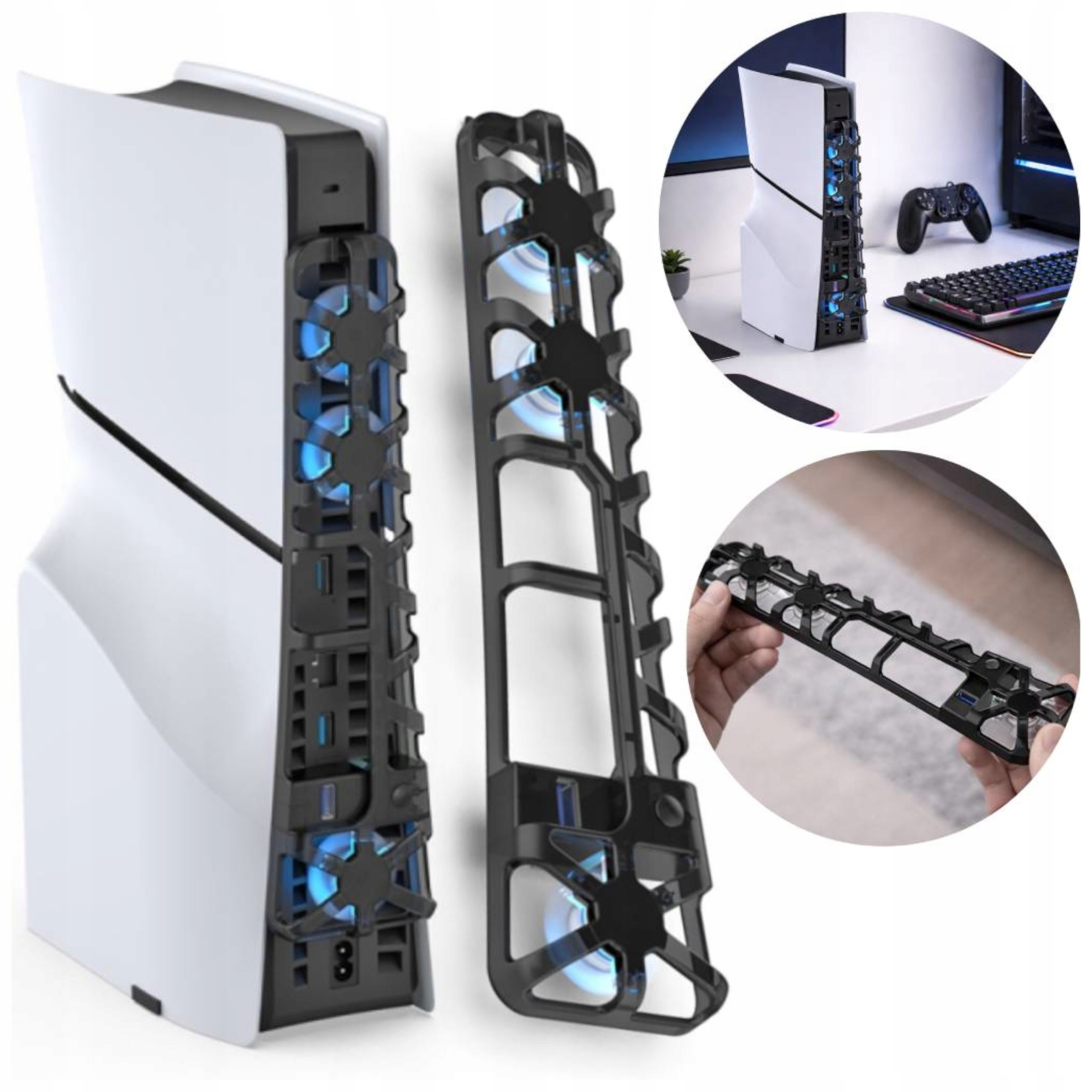 WENTYLATOR CHŁODZĄCY TERMICZNY TP5-3538 DO PS5 SLIM CZARNY DOBE - Import z systemu magazynowego