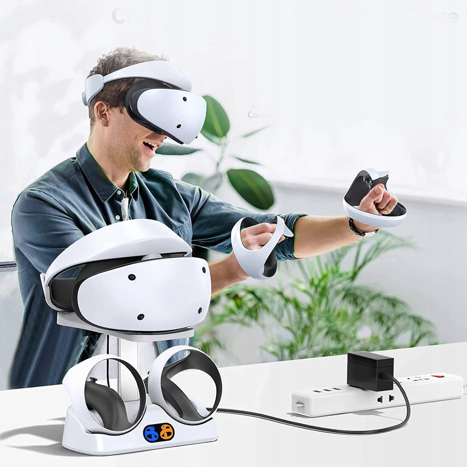 STACJA ŁADUJĄCA ZE STOJAKIEM NA OKULARY VR DO PS VR2 - Akcesoria rtv agd